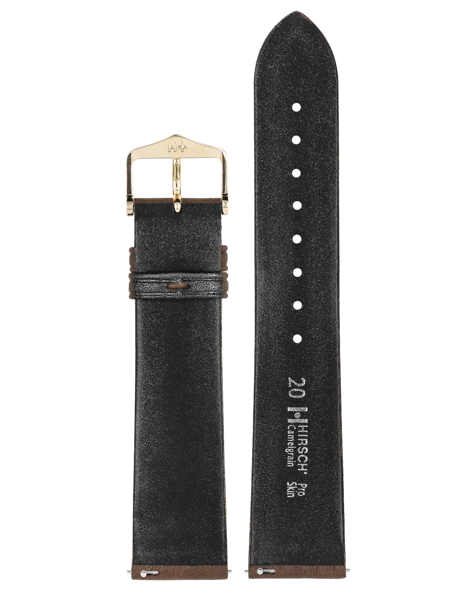 Brązowy pasek skórzany 20 mm HIRSCH Camelgrain 01009015-1-20 (L)