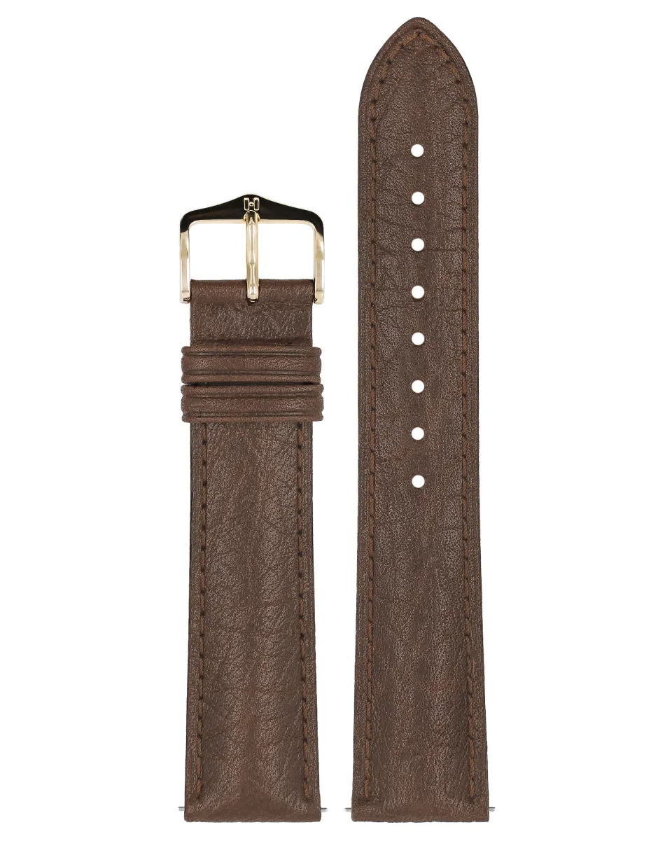 Brązowy pasek skórzany 20 mm HIRSCH Camelgrain 01009015-1-20 (L)