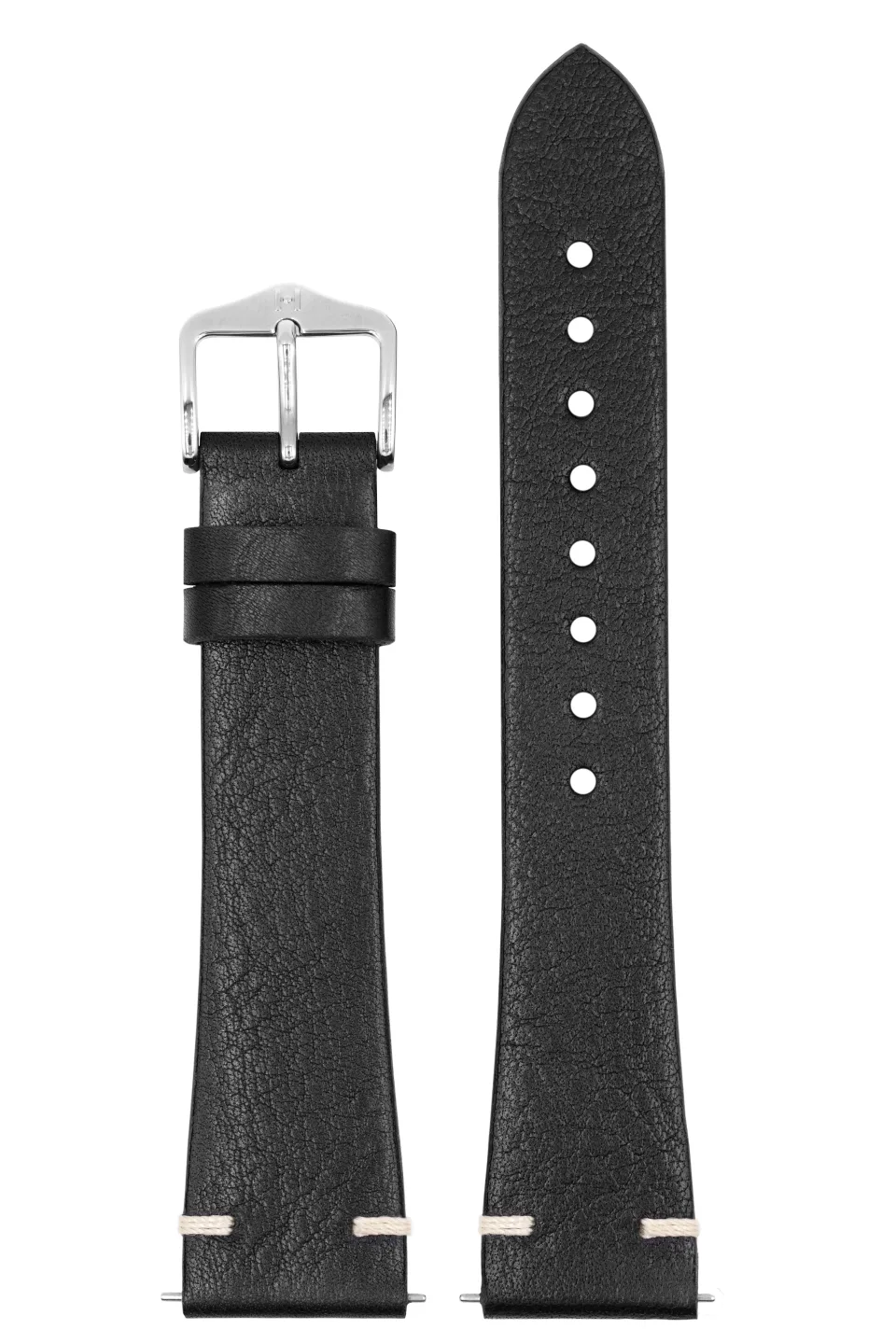 Czarny pasek skórzany 21 mm HIRSCH Bagnore 05502050-2-21 (L) miniatura