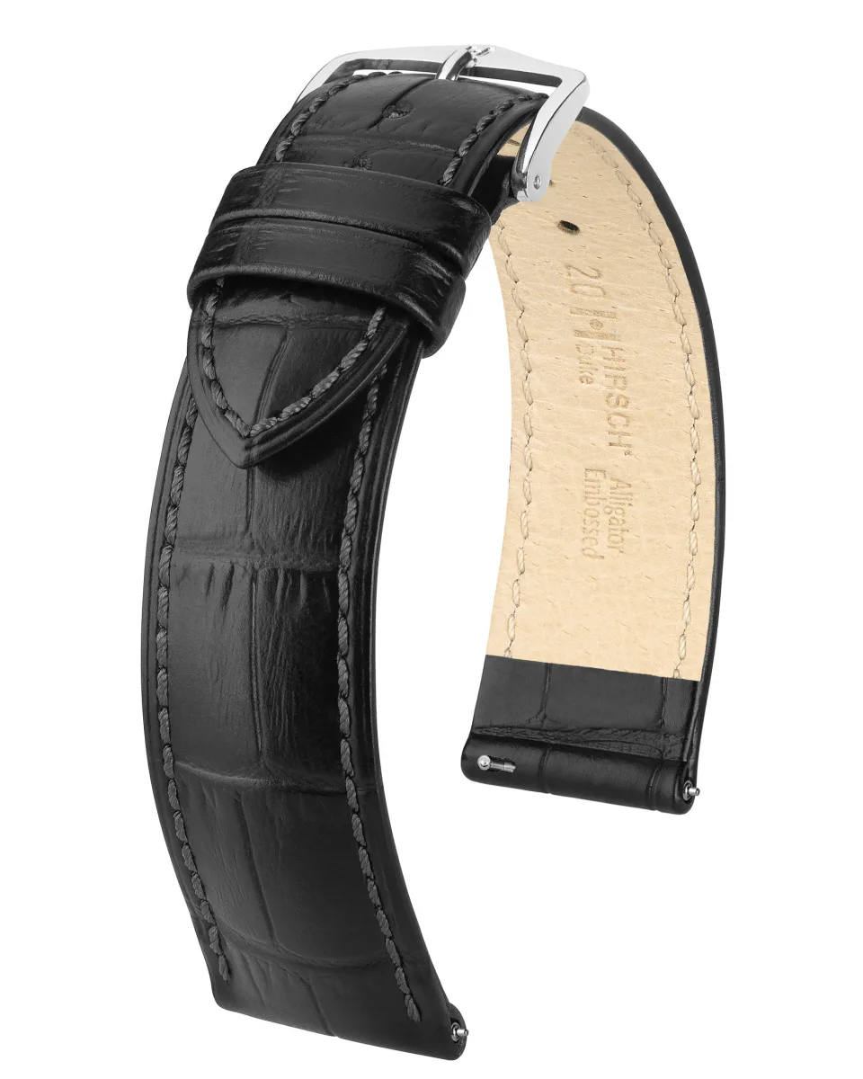 Pasek Hirsch Duke Black  L 22 mm