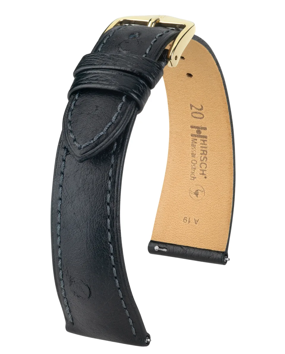 Hirsch Massai Ostrich skórzany pasek z strusia L - 22 mm
